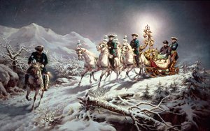 Ludovico II (1845-86) di Baviera in slitta di notte da Neuschwanstein a Linderhof, 1888